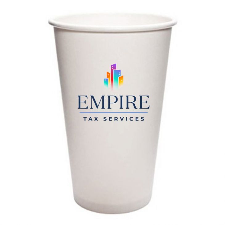 16 oz Custom White Paper Cold Cup (Tall, for beverages) main image